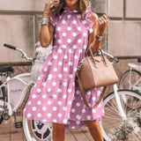 Fashionkova  Vintage Women Sleeveless Ruffles Dress Summer O Neck Floral Printed Mini Dresses Ladies Loose Beach Dresses Vestidos