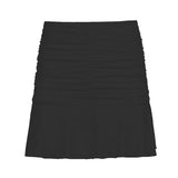 Fashionkova  Summer 2022 New Fashion Clothing Female Solid Color New High Waist Female Casual Nightclub Ruffles A Line Black Bodycon Skirts