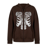 Fashionkova  Rhinestone Butterfly Autumn Gray Zip Up Oversized Hoodie Anime 90S Aesthetic Grunge Streetwear Women Cyber Y2k Sweatshirts 2024