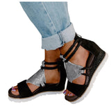 Fashionkova    Women’S Roman Sandals Flats Wedge Heel Open Toe Fish Mouth Flip-Flop 2022 Summer Casual Ladies Foreign Trade Beach Shoes #40
