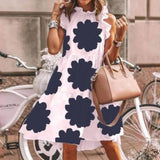 Fashionkova  Vintage Women Sleeveless Ruffles Dress Summer O Neck Floral Printed Mini Dresses Ladies Loose Beach Dresses Vestidos