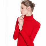 Fashionkova  Turtleneck Pullovers Sweaters Women Autumn Winter Primer Shirt Long Sleeve Short Slim-Fit Tight Jumper Tops Solid