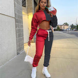 Fashionkova Baby Girl Letter Print Sweatsuit Women's Set Hooded Crop Top Jogger Pants Set Tracksuit Fitness Two Piece Set Outfits