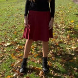 Fashionkova 2022 Women Knitted Pleated Skirts Fashion High Waist Knit Dress Solid Color Female Classic Skirt