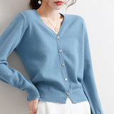 Fashionkova  Fall Cardigan Knitted Sweater Women Tops 2022 Knit Shirts High Quality Casual Solid Color Female Clothes