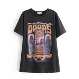 Fashionkova  Doors Tour Classice Tee Shirts Woman Summer Short Sleeve Round Neck Cotton Tshirts Casual Vintage Boho Graphic T-Shirts 2022