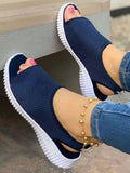 Fashionkova  Summer Women Shoes 2023 Mesh Fish Platform Shoes Women's Closed Toe Wedge Sandals Ladies Light Casual Sandals Zapatillas Muje