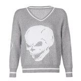 Fashionkova  Harajuku Skull Print Loose Autumn Winter Sweater Women Pullovers Casual Y2k Knitwear Jumpers Korean Sweaters Vintage E-Girl Tops