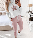 Fashionkova  2022 New Two-Piece Set High-Necked Long-Sleeved Tops + Pocket Pants Casual Autumn Winter Sweater Women Women's Trousers Suit