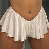 Fashionkova  Sexy Mini Skirt Pants Women Loose Fashion Summer Solid Low Waist Short Dance Skirt Women Clothing Nightclub Bar Streetwear 2022