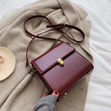 Simple Style Vintage Leather Crossbody Bags For Women 2021 Lock Luxury Shoulder Simple Bag Female Travel Handbags And Purses