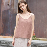 Fashionkova Ladies Cotton And Linen Camisole Summer New Style Back Cross Loose Backless Womens Linen Tops
