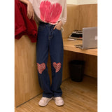 Fashionkova  Blue High Waist Women's Straight Jeans Black Vintage Baggy Streetwear Harajuku Korean Fashion Girl Denim Trouser Wide Leg Pants