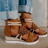Fashionkova    Women’S Roman Sandals Flats Wedge Heel Open Toe Fish Mouth Flip-Flop 2022 Summer Casual Ladies Foreign Trade Beach Shoes #40