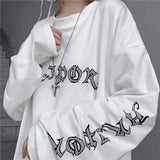 Fashionkova  Emo Alt Cartoon Horror Graphic T-Shirt Women Character Print Loose Punk Japanese T Shirts Pullover Top Harajuku Street Tees