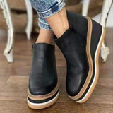 Fashionkova  Platform Shoes Women 2022 Autumn Black Platform Boots Women Zipper Wedge Booties Size 43 Heeled Ankle Boots Botas De Mujer