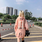 Fashionkova   Animal Women Hoodies Printed Kawaii Rabbit Hoodie Sweatshirt Tops Cute Bunny Graphic Outerwear Pink Black Couple E Girls Hoodie