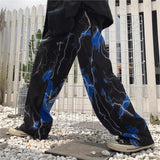 Fashionkova  Y2K Women's Pants Harajuku Street Retro Lightning Casual Trousers For Female Loose Wide Leg Trouser Suits Cloth Hip Hop Joggers