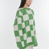 Fashionkova  y2k Checkerboard Sweather Women Casual O-Neck Long Sleeve Oversized Pullover Female 2023 New Streetwear
