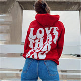 Fashionkova  Y2K Street Women Hoodie Sweatshirt Vintage Autumn Clothes Streetwear Hoodies Cotton Jacket Oversized Love Printed Hooded Tops