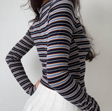 FashionKova - Retro Striped Heart Ring Top ~ HANDMADE