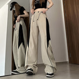 FashionKova - Contrasting Straight Leg Sweatpants