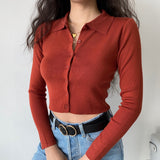 FashionKova - Athena Polo Knit Top