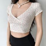 FashionKova - Miniature Peony Wrap Top