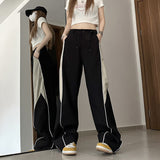 FashionKova - Contrasting Straight Leg Sweatpants