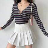 FashionKova - Retro Striped Heart Ring Top ~ HANDMADE