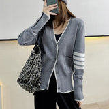 Fashionkova  Hot Sale Long Sleeve Spring Autumn Wool Women Sweaters TB Style Brand New Women Knitted Cardigan Sweater Fashion Top