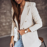 Fashionkova  Spring New Thin Women Fashion White Black Blazers And Jackets 2022 Chic Button Office Suit Coat Ladies Elegant Outwear 17880