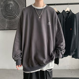 Fashionkova  Oversized Harajuku Hoodies Sweatshirts Men 2022 Autumn Solid Color O-Neck Pullovers Male Hiphop Long Sleeves T-Shirts Basic Tops