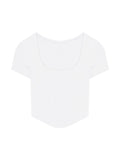 Fashionkova  Sexy U-Neck Short Sleeve Ribbed Knit T Shirt For Women Summer Solid Bodycon Cute Baby Tee Crop Top Club Tank Tops Y2K Clothes