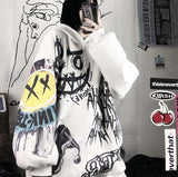 Fashionkova  Gothic Japan Cartoon Printed Hoodies Autumn Women Hip Hop Funny Oversized Hooded Sweatshirt Female Streetwear Punk Hoodie Tops