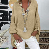 Fashionkova  Oversized  Fashion Solid Long Blouse Shirt Loose V-Neck Tops Summer Casual Ladies Tops Female Women Short Sleeve Blusas Pullover