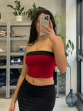 Fashionkova  2022 Summer Y2K Skinny Dress Sets Women Elegant Beach Strapless Crop Top Midi Skirt Set 2 Piece Sexy Co-Ord Sets Outfits