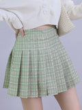 Fashionkova  Preppy Style High Waist Solid Pleated Mini Skirt Women Summer Spring Korean Fashion Cute White A-Line Skirt Y2k Skort Clothes