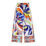 Fashionkova  Fashion Blue Printed BOHO Shirt Set 2022 Summer New Arrival Beach Style Casual Girls Shorts Skirt Trousers Pants