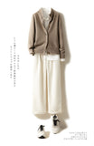 Fashionkova  Autumn And Winter 100% Wool Cashmere Sweater Women's Self-Cultivation Half High Neck Cardigan Warm Knitted Sweater Women