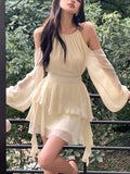 Fashionkova Two Piece Sets Summer Women 2024 New Korean Fashion Elegant Party Mini Skirt + Off Shoulder Tops Suits France Sweet Outfits