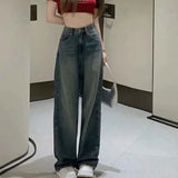 Fashionkova  Y2K Women Vintage Streetwear Baggy Cargo Jeans High Waisted Straight Wide Leg Pants Denim Trousers Fairy Grunge Alt Clothes