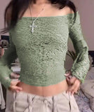 Fashionkova  2022 Summer Y2K Net Holes Crop Top Women See Through Slash Neck T Shirt Retro Grunge Korean Pullovers Chic Streetwear Tee