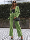Fashionkova  Women Fashion Green Blazer Jacket Double Breasted 2022 Spring Autumn Casual Female Coat Solid New Arrival Coat Streetwear