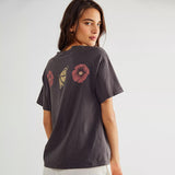 Fashionkova  Plant&Flower Graphic T-Shirts Woman Summer Short Sleeve O Neck Cotton Tee-Shirts Femme Casual Vintage Tshirts Tops
