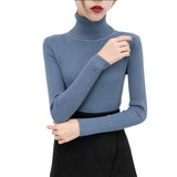 Fashionkova  2022 Women Pullover Turtleneck Sweater Autumn Casual Long Sleeve Slim Elastic Sweaters Female Simple Solid Color Knitted Jumpers