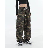 Fashionkova  Y2k Alt Cargo Hip Hop Armygreen Baggy Camo Harem Trousers Sweatpants Tactical Camouflage Pants High Waist Joggers For Women