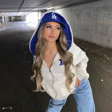 Fashionkova  Y2k Zip Up Hoodies Women Autumn Winter Grunge Goth Letter Print Oversized Jackets Harajuku Hip-Hop Streetwear Hooded Sweatshirts