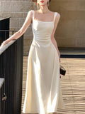 Fashionkova White Midi Dress 2023 Summer Women Elegent New French Evening Party Prom Sexy Fashion Slim Clothes Female Vestidos Robe