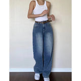 Fashionkova  Women Vintage Y2K Streetwear Baggy Cargo Jeans High Waist Straight Wide Leg Pants Denim Trousers Grunge Alt Plus Size Clothes